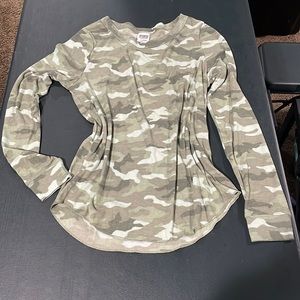 PINK Green camouflage long sleeve thermal shirt